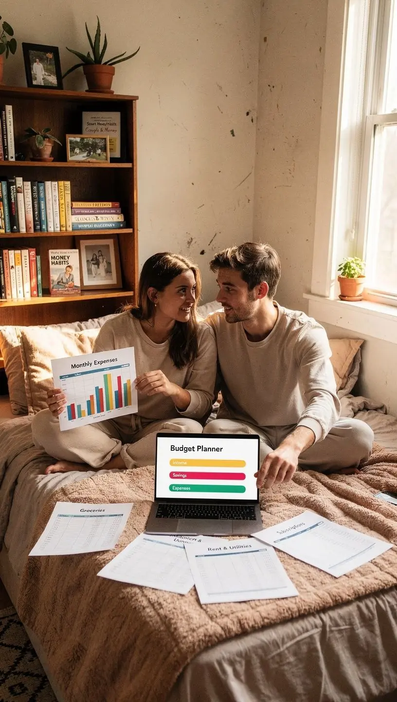 Családi költségnyilvántartás, papíralapú jegyzetfüzet mellett.