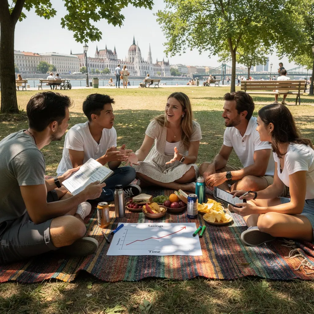 Házimunka és költségvetés összekapcsolása, vizuális diagram formájában.